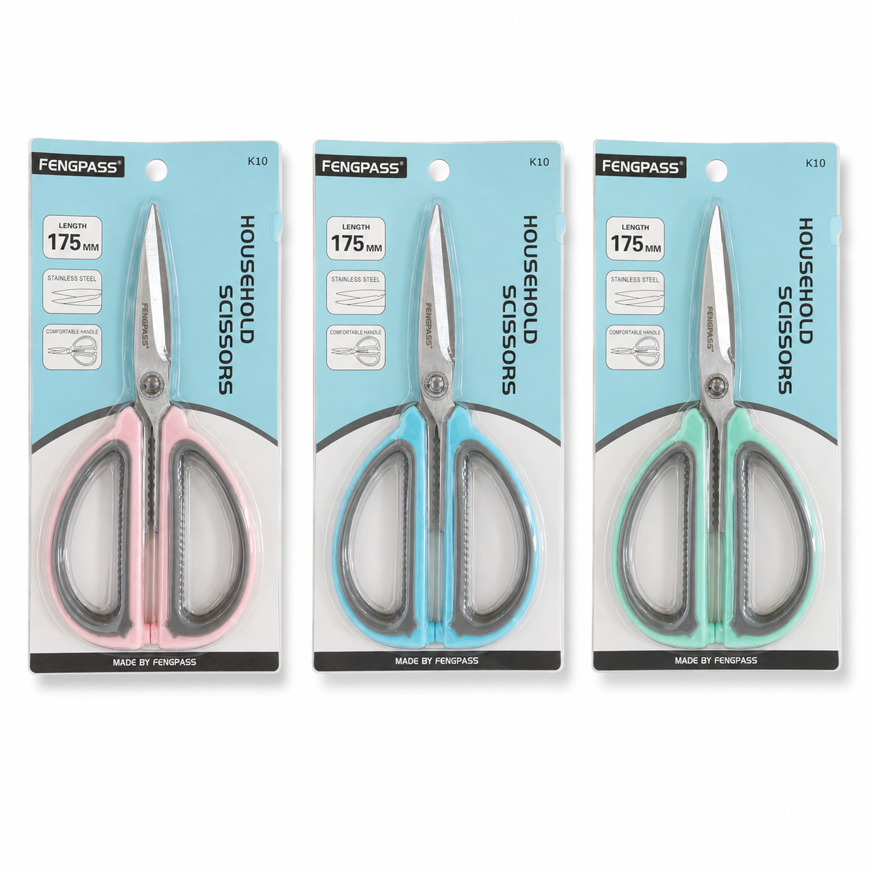 Fiskar Scisors Stainless Steel Large Handle 175 mm Assorted Colors || مقص فسكار ستيل يده كبيرة مقاس 175 مم الوان متنوعة