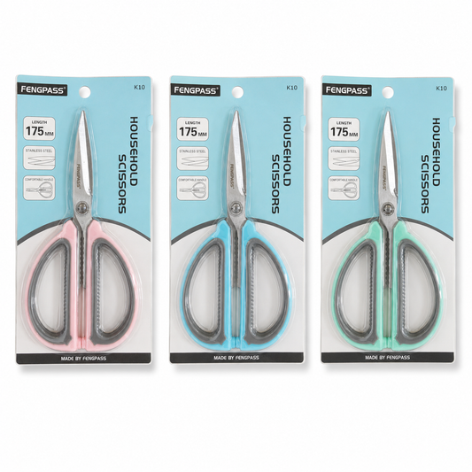 Fiskar Scisors Stainless Steel Large Handle 175 mm Assorted Colors || مقص فسكار ستيل يده كبيرة مقاس 175 مم الوان متنوعة