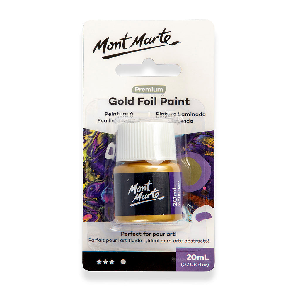 Mont Marte Gold Foil Paint Premium 20ml || ورق رسم ذهبي مذاب مونت مارت ٢٠ مل