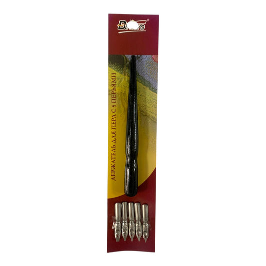 Professional Dip Pen and Nibs Set - 5 Pieces || طقم قلم غمس احترافي ورؤوس أقلام - 5 قطع