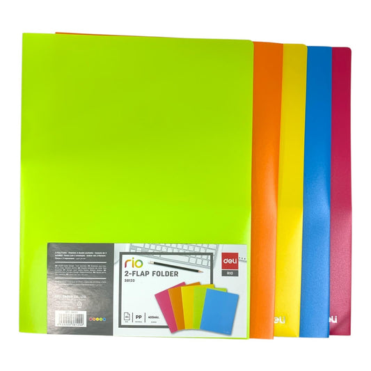 Deli 2 Flap Pocket Folder Assorted Colors || ملف جيبين ديلي الوان متنوعة