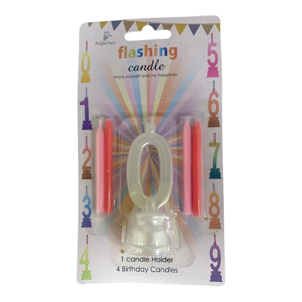 Numbered Candles With 4 Pink Candles || شمعة عيدميلاد ارقام مع ٤ شموع لون وردي