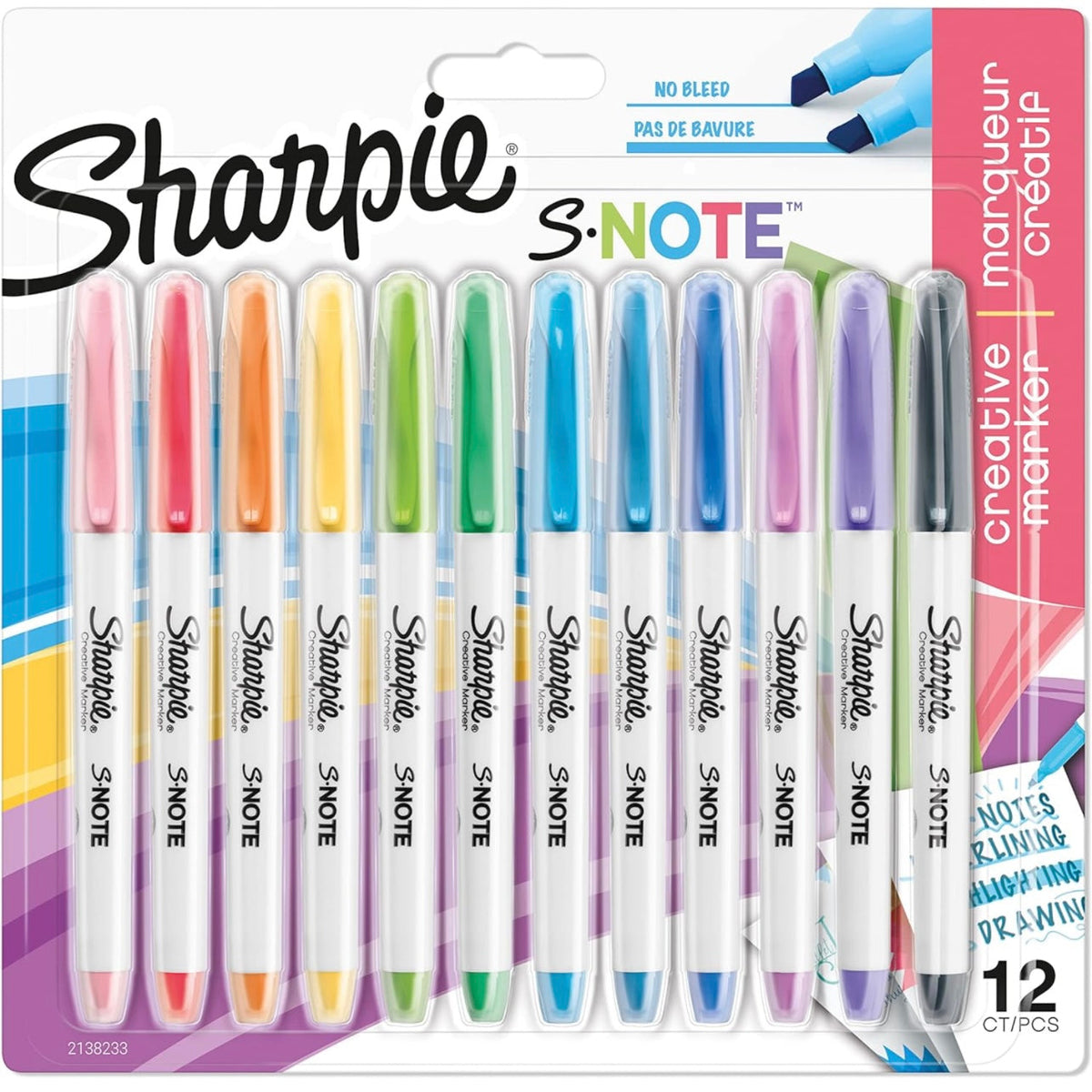 Sharpie S-Note Creative Colouring Highlighter Pens 12 Colors || مجموعة الوان شاربي ١٢ لون اس نوت