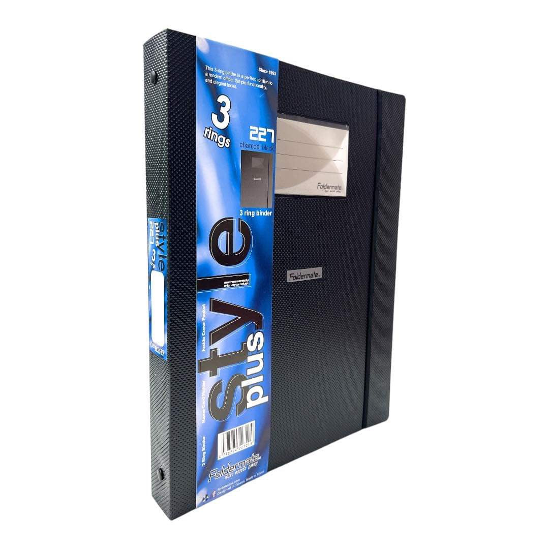 Foldermate 3 Ring Binder Charcoal Black || ملف 3 حلقة فولدر ميت اسود