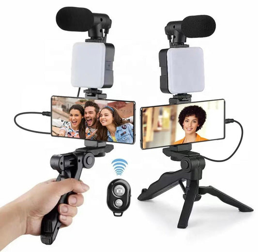 SMQ 5in1 Tripod Holder Vlogging Kits Live Selfie MY-7123 || اس ام كيو 5*1 مجموعات تصوير الفيديو و السيلفي المباشرة