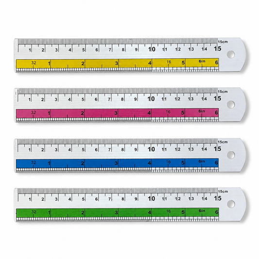 Aluminum Ruler 15 cm Assorted Colors || مسطرة المنيوم 15 سم الوان متنوعة