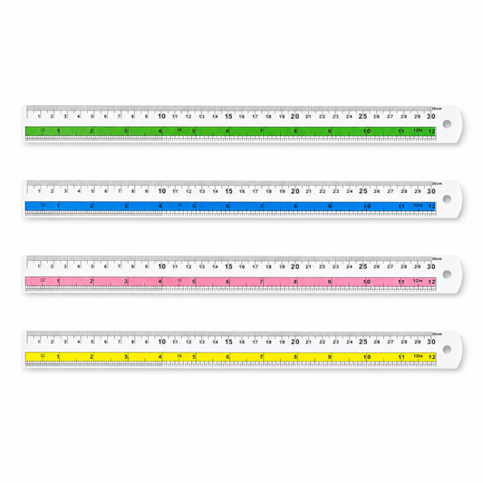 Aluminum Ruler 30 cm Assorted Colors || مسطرة المنيوم 30 سم الوان متنوعة