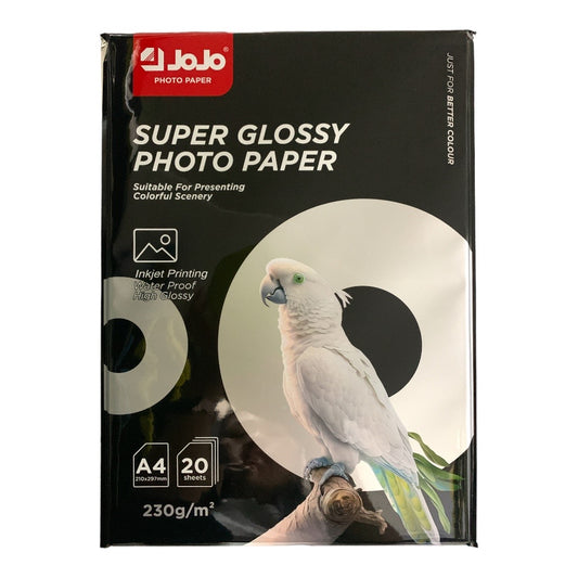 Jojo Super Glossy Photo Paper 230 g 20 Pcs || ورق جوجو قلوسي ٢٣٠ جرام ٢٠ ورقة