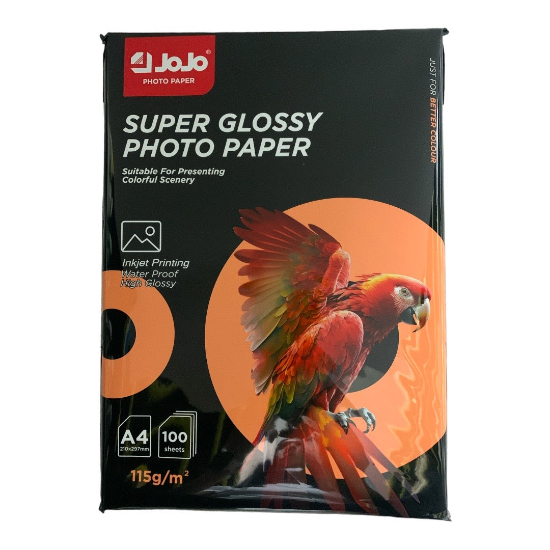 Jojo Super Glossy Photo Paper 115 g 100 Pcs || ورق جوجو قلوسي ١١٥ جرام ١٠٠ ورقة