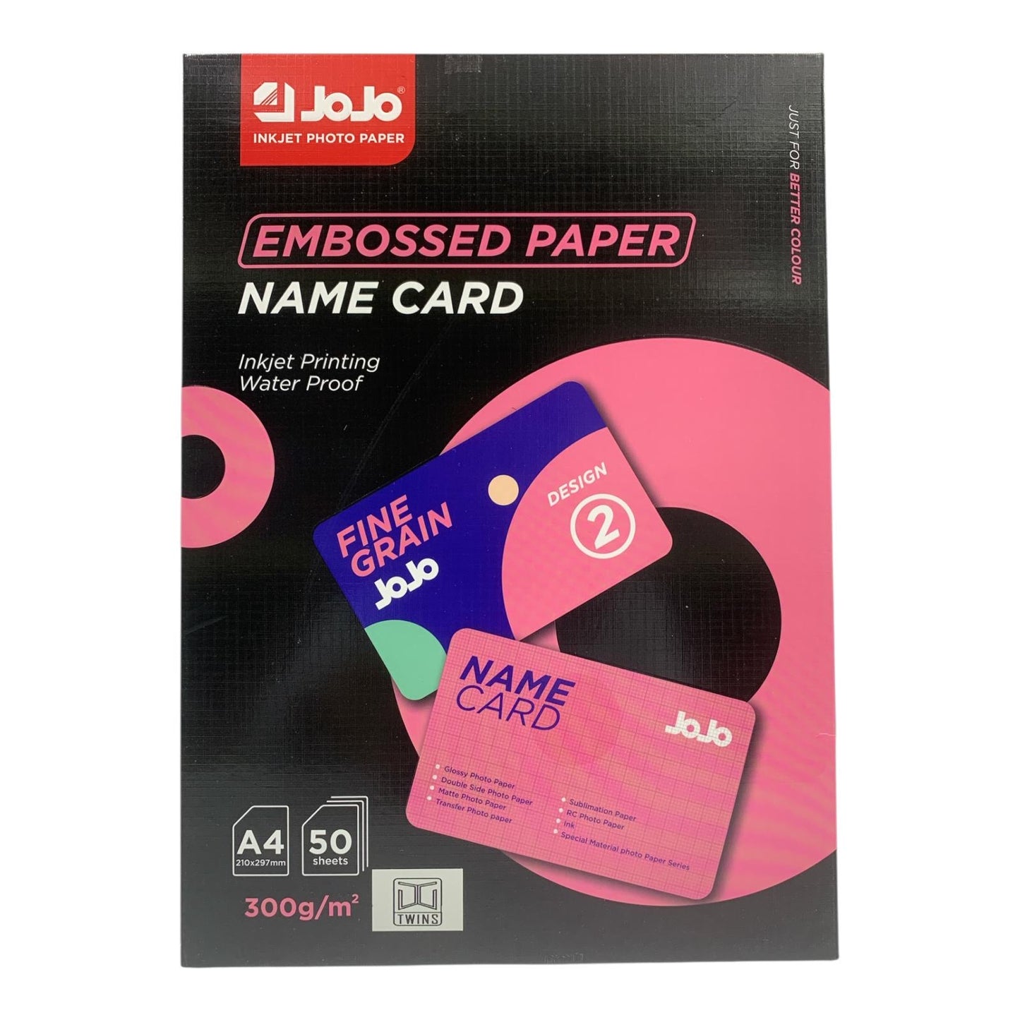 Jojo Paper Embossed Name Card A4 Size Fine Grain 300 gsm || ورق جوجو بارز لطباعة البطاقات حجم اي فور سماكة ٣٠٠ جرام