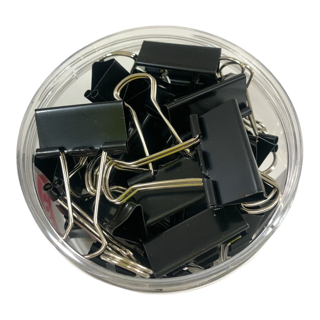 Black Binder Clips 32 ml 24 Pcs || بايندر كليبس اسود ٣٢ مل عدد ٢٤ حبة