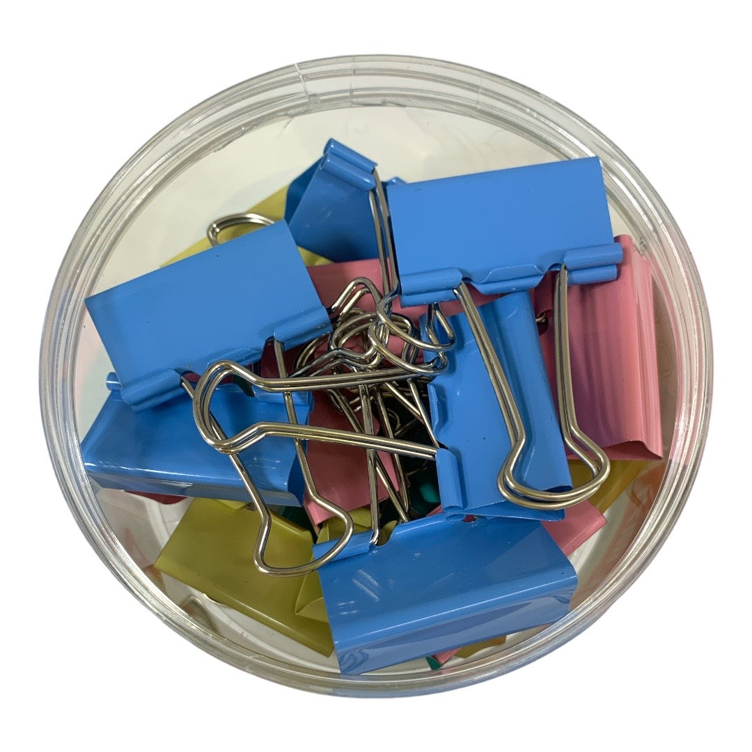 Colored Binder Clips 41 ml 24 Pcs || بايندر كليبس ملون ٤١ مل عدد ٢٤ حبة