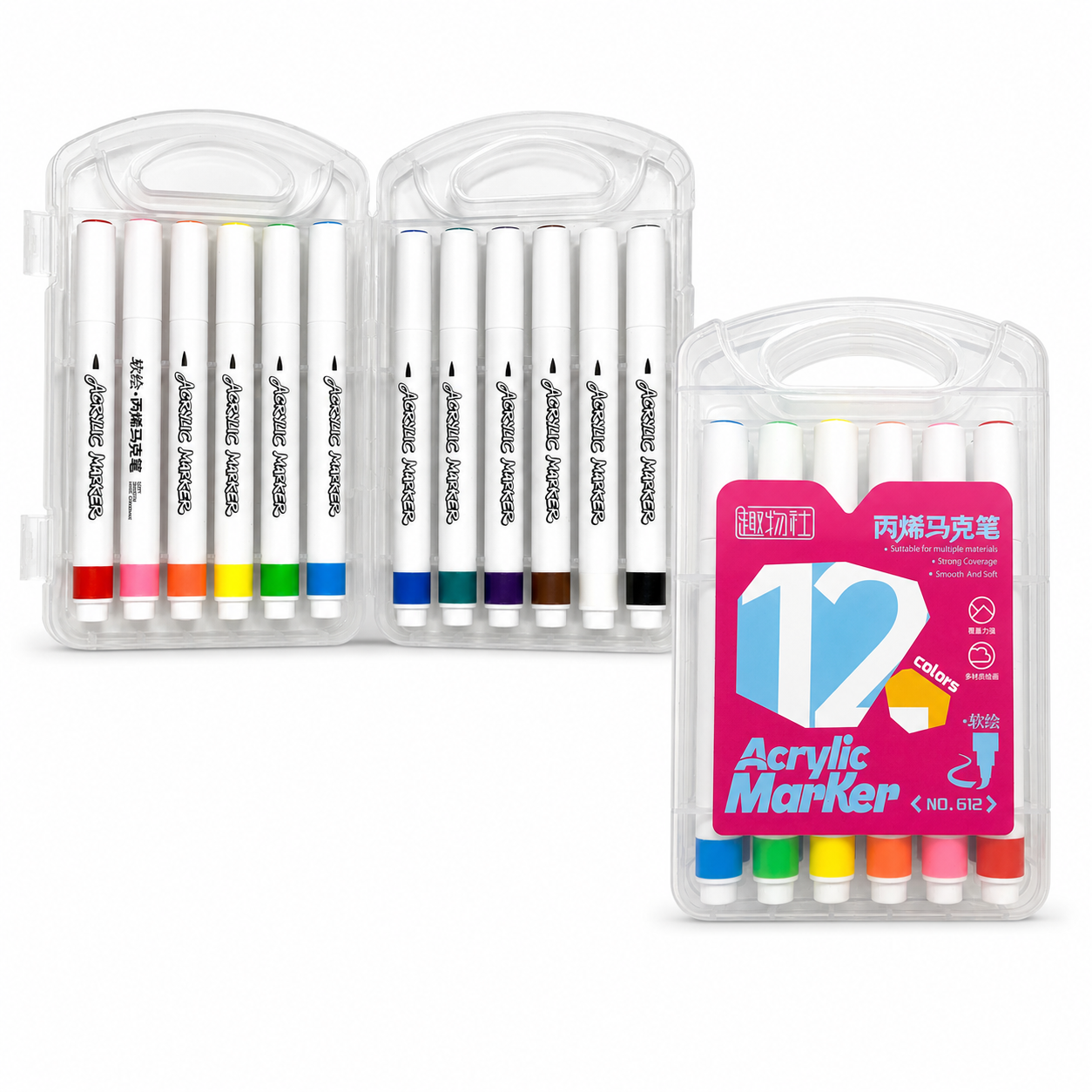 Acrylic Marker 12 Colors || الوان اكريليك ماركر 12 لون