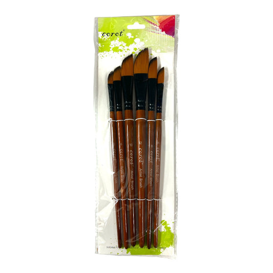 Corot Artist Brush Flat Head Angled || فرش رسم الفنانين كوروت راس مشطوف بزاوية