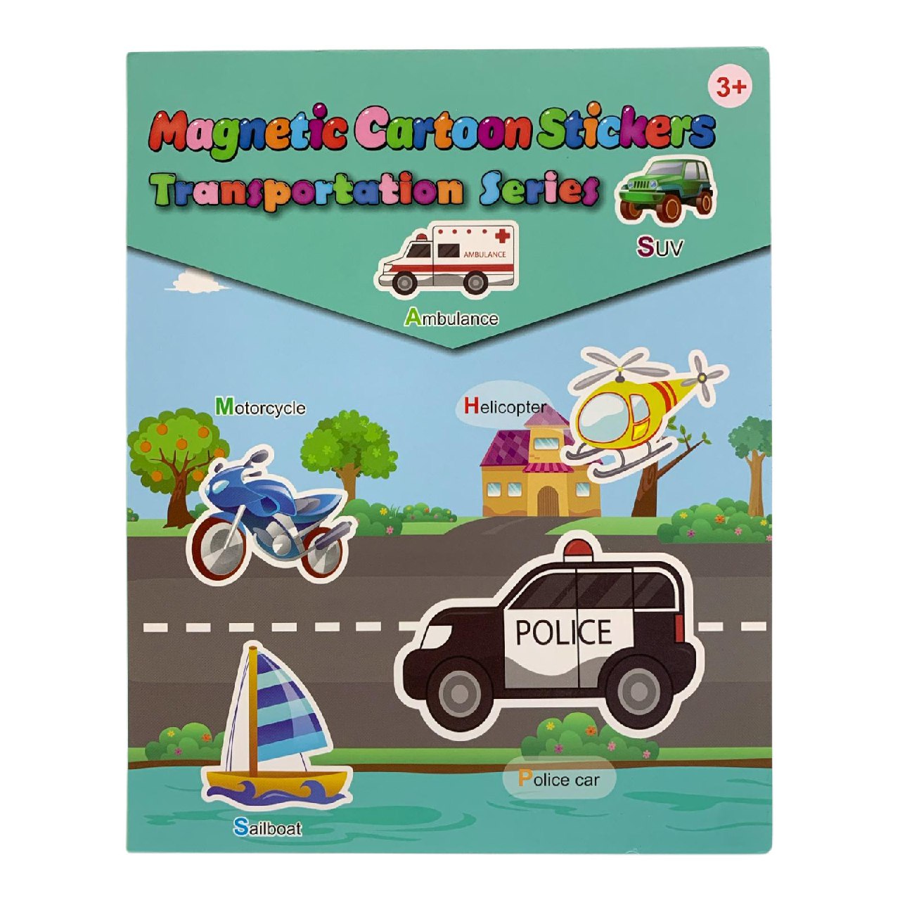 Magnetic Cartoon Transportation Stickers || ملصقات نقل كرتونية مغناطيسية