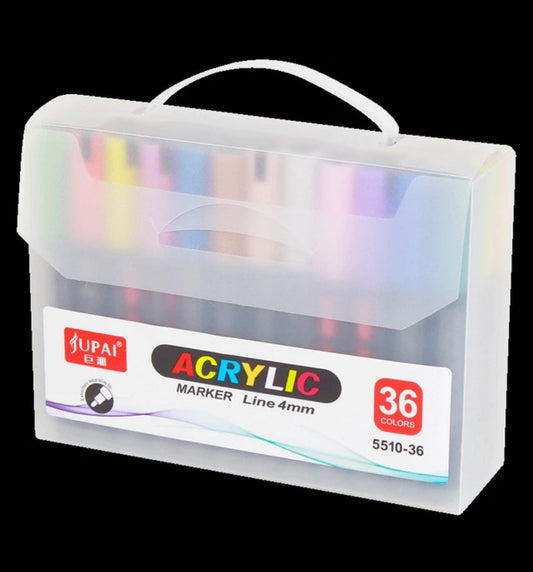 Jubai Acrylic Marker Line 4mm 36 color ||  اقلام اكريلك ماركر 4مم 36 لون