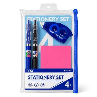 Stationery Set - 4 Pieces, Clear File || طقم قرطاسية 4 قطع ملف شفاف