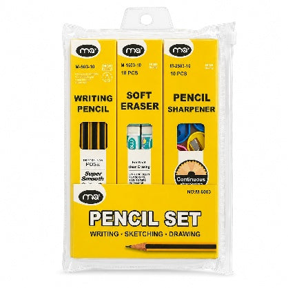 Stationery Set - 30 Pieces, Sharpeners, Erasers & Pencils || طقم قرطاسية 30 قطعة برايات ومحايات وأقلام رصاص