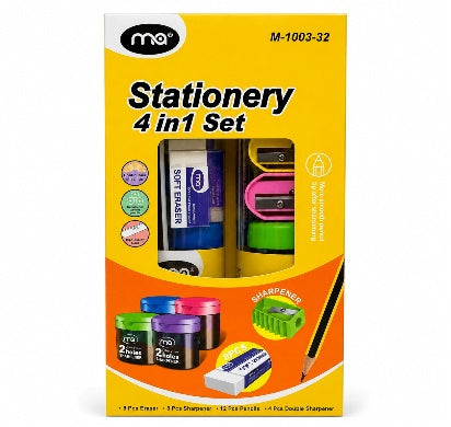 Stationery Set - 32 Pieces, Cardboard Box || طقم قرطاسية 32 قطعة علبة كرتون