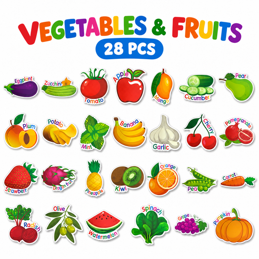 A&T Teachers Whiteboard Strategies Vegetables and Fruits 28 Pcs || استراتيجيات تعليمية للمعلمين الخضار و الفواكه 28 حبة