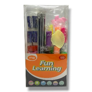 Stationery Set with Modeling Clay in Clear Box - Version 1 || طقم قرطاسية مع طين علبة شفاف - إصدار 1