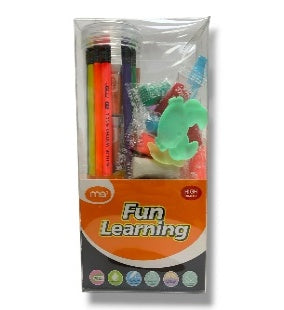 Stationery Set with Modeling Clay in Clear Box - Version 2 || طقم قرطاسية مع طين علبة شفاف - إصدار 2