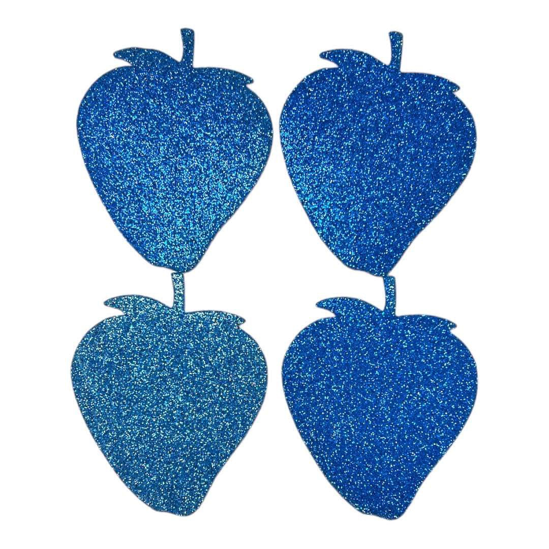 Strawberry Sticky Glitter Foam 4 Pack Blue Color || فراولة فوم زري لاصق لون ازرق باكيت ٤ حبة