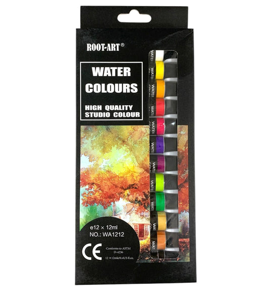 A&T Watercolor Paint 12ml 12 Colors || الوان رسم مائي اي اند تي 12 لون 12 مل