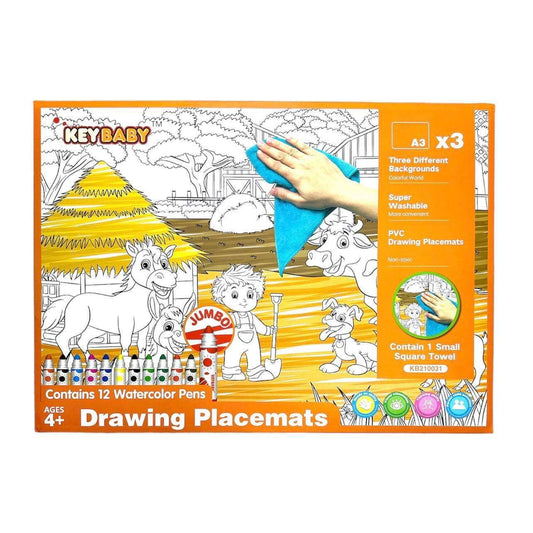 Coloring Placemats A3 Coloring Farm || مجموعة تلوين شيني المزرعة