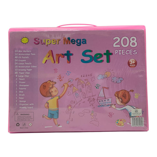 Girls Super Mega Art Set 208 pcs || مجموعة التلوين سوبر ميجا 208 قطعه بناتي
