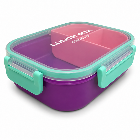 Lunch Box 3 Sections BPA Free Purple || لانش بوكس 3 اقسام خالي من بي بي اي بنفسجي