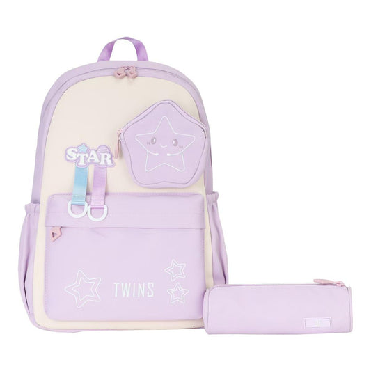 Twins Back to School Backpack Set 2 Pcs #10 || مجموعة العودة الى المدرسة توينز ٢ قطعة جنطة ظهر و مقلمة #10