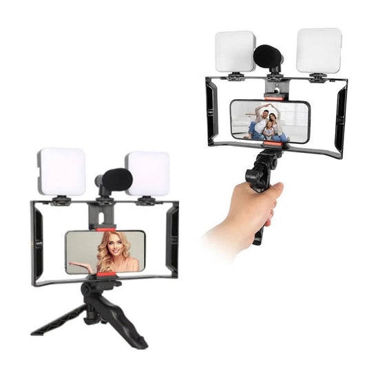 SMQ 6 in1 Tripod Holder Vlogging Kits Live Selfie MY-7162 || اس ام كيو 6*1 مجموعات تصوير الفيديو و السيلفي المباشرة