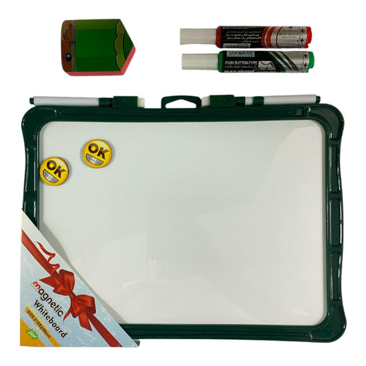 Magnetic Whiteboard Set with Markers & Eraser || مجموعة لوح أبيض مغناطيسي مع أقلام وممسحة