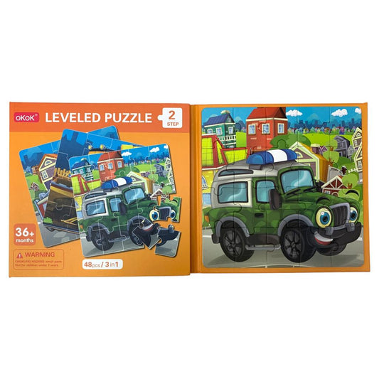 Leveled Puzzle 2 Step 48 Pcs 3 in 1 || بازل قصة ٣ في ١ عدد ٤٨ قطعة