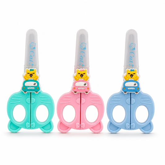 Kids Scissor 3D Shaped Cover Assorted Color  || مقص اطفال مع كفر شكل مجسم