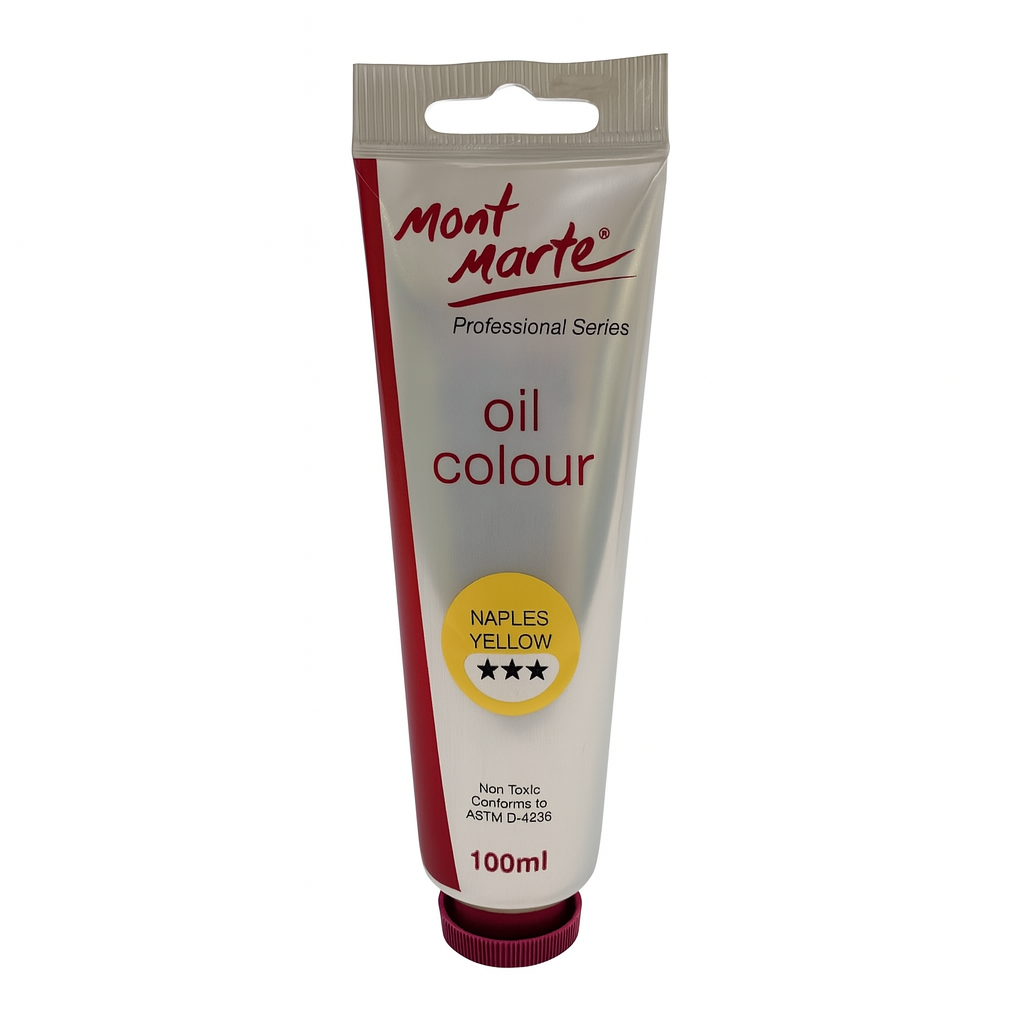 Mont Marte Premium Oil Paint 100 ml Yellow Naples  || الوان زيتية احترافية مونت مارت ١٠٠ مل لون اصفر نابلز