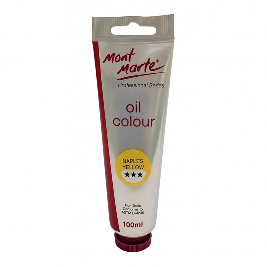 Mont Marte Premium Oil Paint 100 ml Yellow Naples  || الوان زيتية احترافية مونت مارت ١٠٠ مل لون اصفر نابلز
