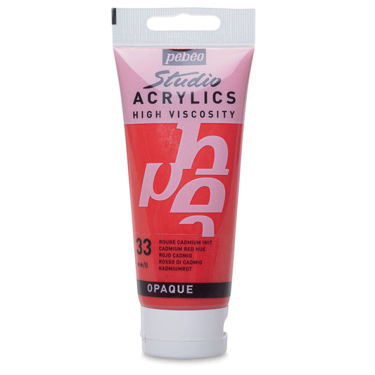 Pebeo Studio Acrylics High Viscosity 100 ml Cadmium Red || الوان بيبيو اكريليك 100 مل لون احمر كادميوم