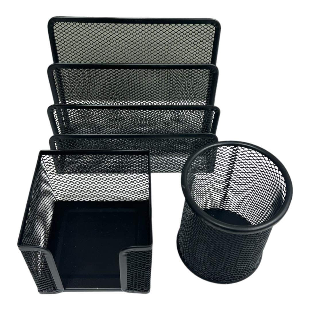Black Mesh Desktop Set 3 Pcs || طقم مكتب شبك ٣ قطع لون اسود
