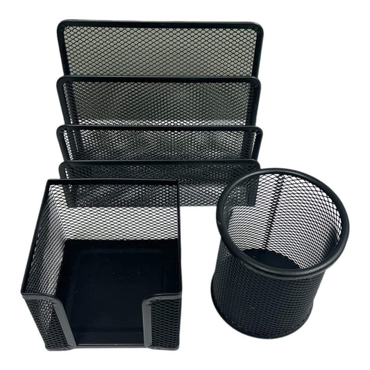 Black Mesh Desktop Set 3 Pcs || طقم مكتب شبك ٣ قطع لون اسود