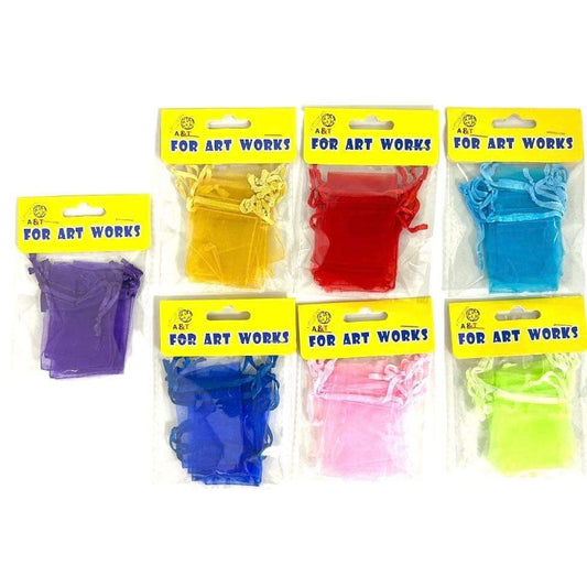Organza Packs 7 x 5 cm Assorted Colors || اكياس اورجانزا الوان مختلفة حجم ٧*٥ سم