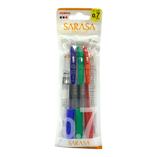 Zebra Sarasa Colored Pens Pack 3 Colors 0.7 Tip Size || مجموعة اقلام حبر زيبرا ساراسا ٣ الوان مقاس ٠.٧