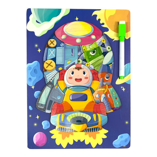 Space Puzzle with Whiteboard || بازل مع سبورة بيضاء الفضاء