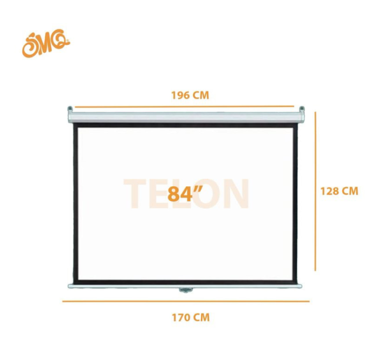 SMQ Projector screen mounted on the wall and ceiling 84" TELON || شاشة عرض بروجكتر تعليق علي الحائط والسقف 84” من تيلون