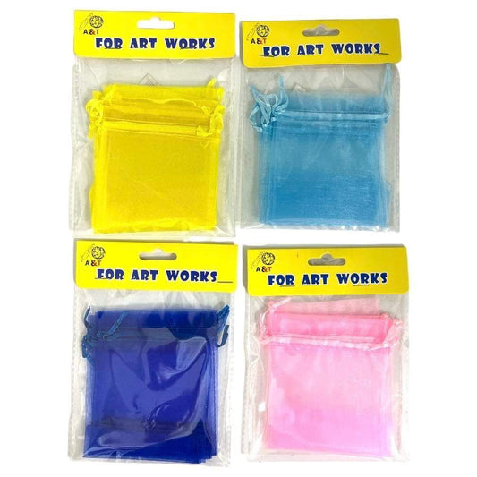Organza Packs 15 x 10 cm Assorted Colors || اكياس شفافة اورجانزا مقاس ١٥ * ١٠ سم الوان مختلفة