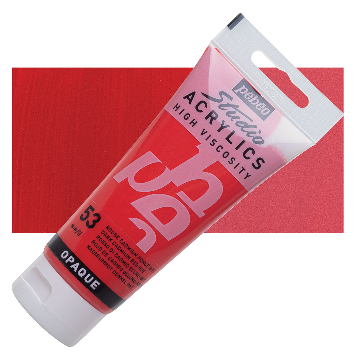 Pebeo Studio Acrylics High Viscosity 100 ml Dark Cadmium Red || الوان بيبيو اكريليك 100 مل احمر كادميوم غامض