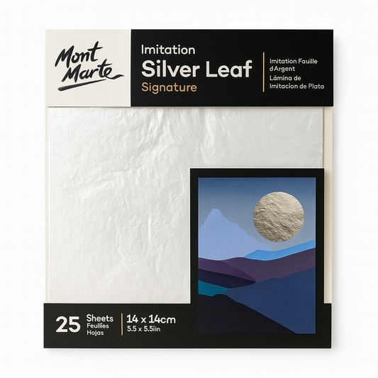 Mont Marte Silver Leaf 14 cm 25 Sheets || ورق فضة مونت مارت ١٤ سم ٢٥ ورقة