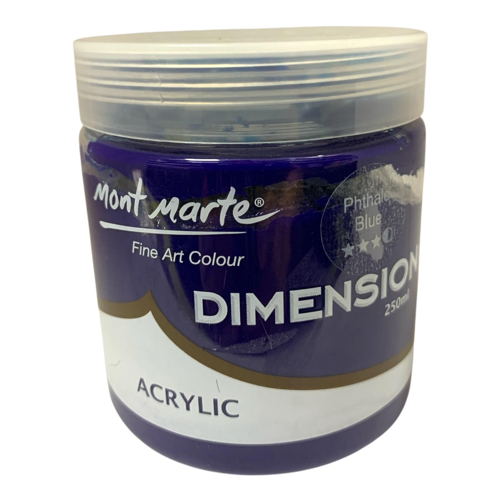 Thalo Blue Mont Marte Dimension Acrylic Color 250 ml || الوان اكريليك مونت مارت حجم ٢٥٠ مل لون ازرق ثالو