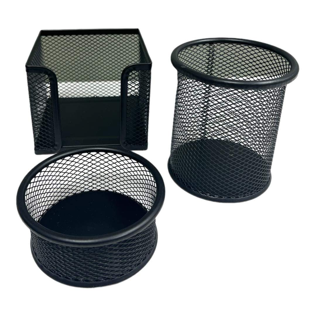 Black Mesh Desktop Set 3 Pcs || طقم مكتب شبك ٣ قطع لون اسود
